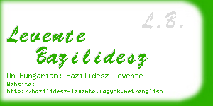 levente bazilidesz business card